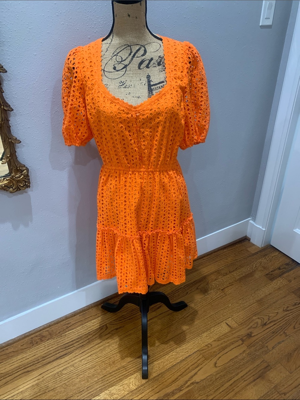 Orange eyelet dress-Boston Proper